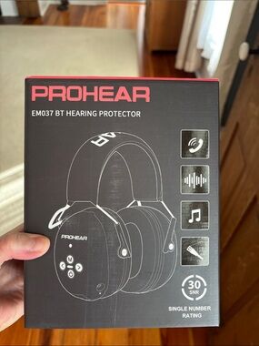 PROHEAR EM037 BT Hearing Protector - Black with Pink Accents